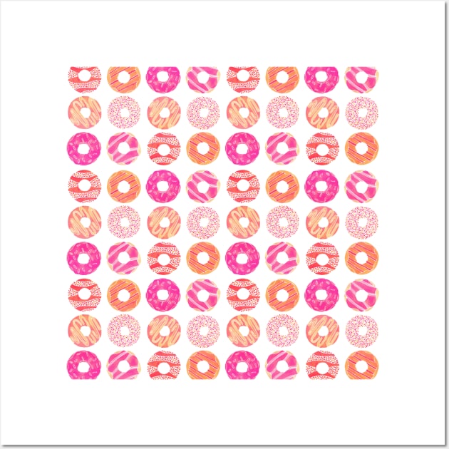 Donuts Pink Peach Wall Art by CatCoq